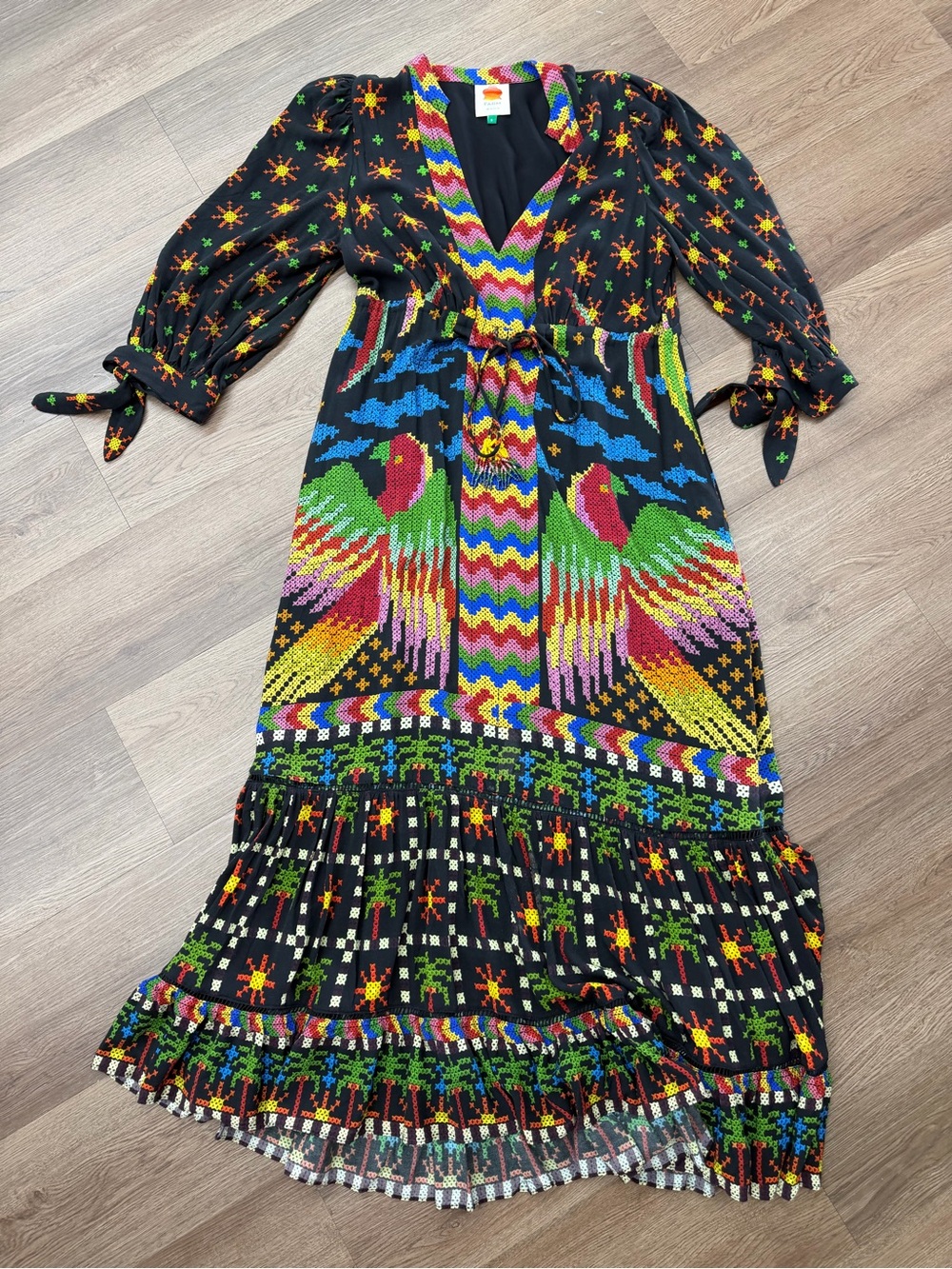 FARM Rio Macaw Night Maxi Dress Sz S - Picture 2 of 6